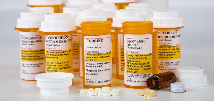 Prescription medications lined up
