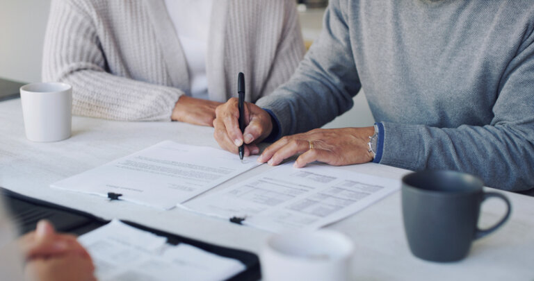 Older woman working on estate planning documents