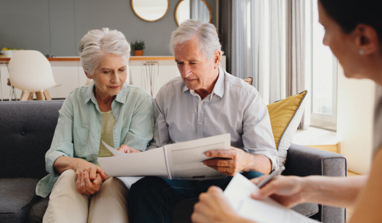 Older couple working on estate plan